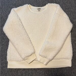 A New Day Cozy White Sherpa Sweatshirt